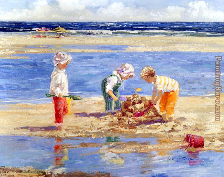 Sand Castle Day painting - Sally Swatland Sand Castle Day art painting